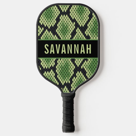 Eigen naam Snake Animal Print Pattern Klassieke Pickleball Paddle (Voorkant)