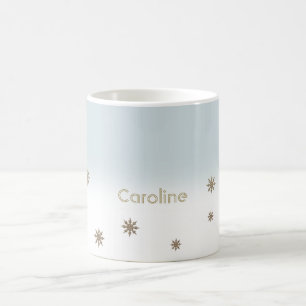 Eigen naam Snowflake Design kerstcadeautjes Mokken