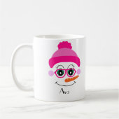 Eigen naam Snowman Snowgirl Roze Pet Koffiemok (Links)