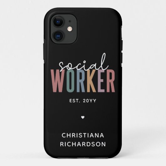 Eigen naam sociale werknemers afstuderen cadeaus Case-Mate iPhone case (Achterkant)