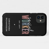 Eigen naam sociale werknemers afstuderen cadeaus Case-Mate iPhone case (Achterkant (horizontaal))