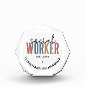 Eigen naam sociale werknemers afstuderen cadeaus fotoblokken (Voorkant)