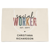 Eigen naam sociale werknemers afstuderen cadeaus groot cadeauzakje (Voorkant)