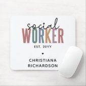 Eigen naam sociale werknemers afstuderen cadeaus muismat (Met muis)
