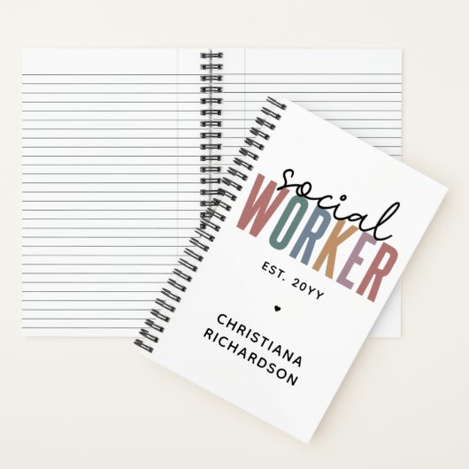 Eigen naam sociale werknemers afstuderen cadeaus notitieboek (Binnen)