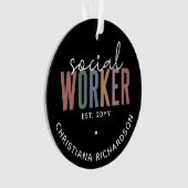 Eigen naam sociale werknemers afstuderen cadeaus ornament (voorkant)