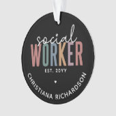 Eigen naam sociale werknemers afstuderen cadeaus ornament (voorkant)