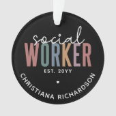 Eigen naam sociale werknemers afstuderen cadeaus ornament (voorkant)