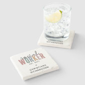 Eigen naam sociale werknemers afstuderen cadeaus stenen onderzetter (Zijkant)