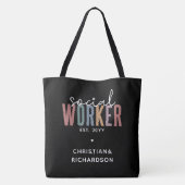 Eigen naam sociale werknemers afstuderen cadeaus tote bag (Achterkant)