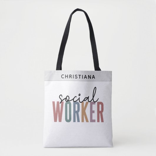 Eigen naam sociale werknemers afstuderen cadeaus tote bag (Voorkant)