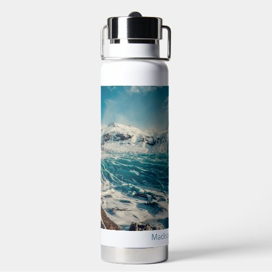 Eigen naam Solheimajokull, IJsland Waterfles (Achterkant)