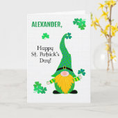 Eigen naam St Patrick's Fun Leprechaun Kaart (Gele Bloem)