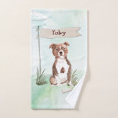 Eigen naam Staffordshire Bull Terrier Pet Dog Bad Handdoek (Handdoek)