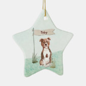 Eigen naam Staffordshire Bull Terrier Pet Dog Keramisch Ornament (Rechts)