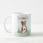 Eigen naam Staffordshire Bull Terrier Pet Dog Koffiemok (Links)
