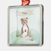 Eigen naam Staffordshire Bull Terrier Pet Dog Metalen Ornament (Links)