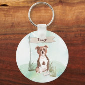 Eigen naam Staffordshire Bull Terrier Pet Dog Sleutelhanger (Voorkant)