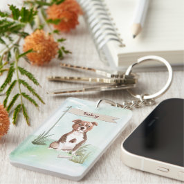 Eigen naam Staffordshire Bull Terrier Pet Dog Sleutelhanger