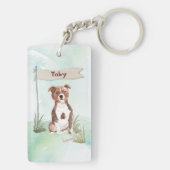 Eigen naam Staffordshire Bull Terrier Pet Dog Sleutelhanger (achterkant)