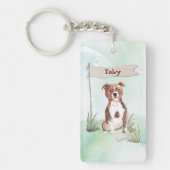 Eigen naam Staffordshire Bull Terrier Pet Dog Sleutelhanger (Voorkant)