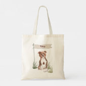 Eigen naam Staffordshire Bull Terrier Pet Dog Tote Bag (Achterkant)