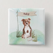 Eigen naam Staffordshire Bull Terrier Pet Dog Vierkante Button 5,1 Cm (Voorkant)