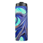Eigen naam Surreal Octopus Blue Ocean Wave Thermosbeker (Voorkant)