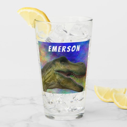 Eigen naam T-Rex Dinosaur Tyrannosaurus Head Glas (Voorkant ijs)