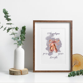 Eigen naam Tekst ballet Pointe Shoes Ballerina Foto Afdruk