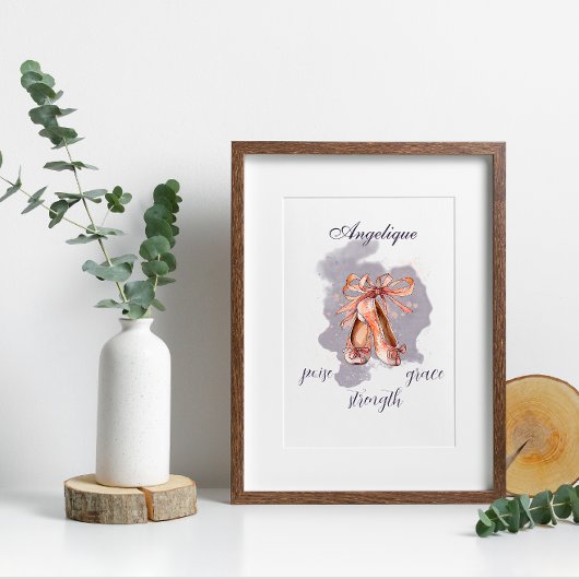 Eigen naam Tekst ballet Pointe Shoes Ballerina Foto Afdruk