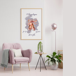 Eigen naam Tekst ballet Pointe Shoes Ballerina Perfect Poster