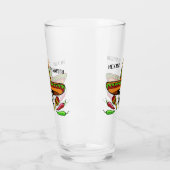 Eigen naam/tekst Mexicaans schedel pint glas (Links)