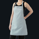Eigen naam tekst stoffige blauw minimalistisch ele schort<br><div class="desc">Pas Naamtekst minimalistische,  stoffige blauw wit Schort aan Pas aan,  personaliseer met naam,  citaat,  uitdrukking,  of tekst Groot voor koks,  koks,  aardewerk,  keramiek,  ambachten,  werk,  keuken,  bakken,  bbq,  grill,  en ook bedrijven en winkels,  enz</div>