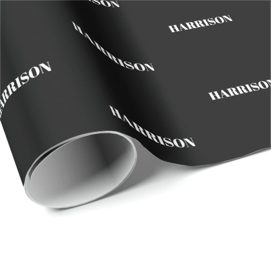 Eigen naam Tekstmonogram patroon Birthday Cadeau Cadeaupapier (Rol Hoek)