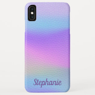 Eigen naam Trendy Rainbow Leather Texple Case-Mate iPhone Case