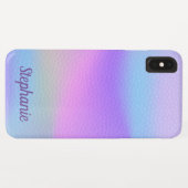 Eigen naam Trendy Rainbow Leather Texple Case-Mate iPhone Case (Achterkant (horizontaal))