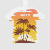 Eigen naam Tropical Island Sunset Ornament (voorkant)