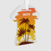 Eigen naam Tropical Island Sunset Ornament (voorkant)