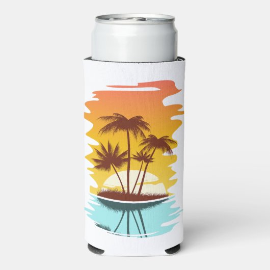 Eigen naam Tropical Island Sunset Seltzer Blikjeskoeler (Seltzer Achterkant)