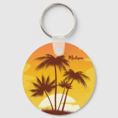 Eigen naam Tropical Island Sunset Sleutelhanger (Achterkant)