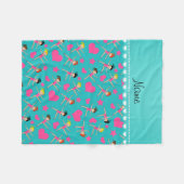 Eigen naam turquoise girl gymnasts hartssterren fleece deken (Voorkant (Horizontaal))