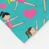 Eigen naam turquoise girl gymnasts hartssterren fleece deken (Hoek)