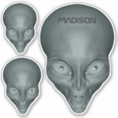 Eigen naam UFO Alien-stickers Sticker (Voorkant)