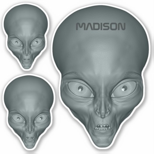 Eigen naam UFO Alien-stickers Sticker (Voorkant)