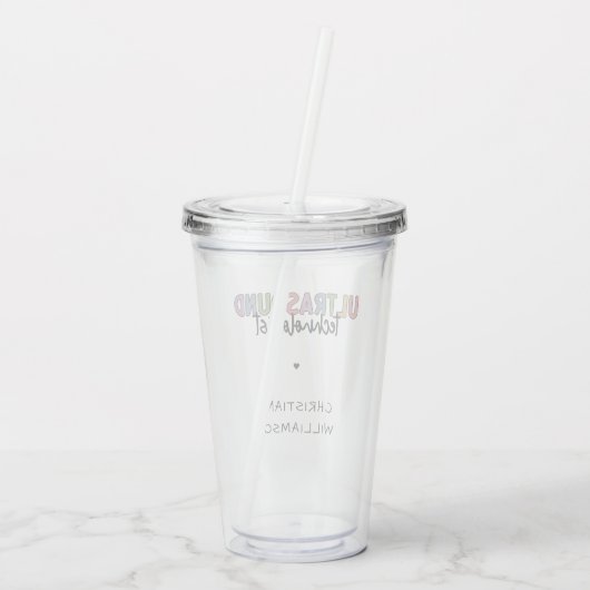 Eigen naam Ultrasound Technologist Giften Acryl Drinkbeker (Achterkant)