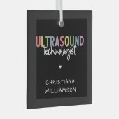 Eigen naam Ultrasound Technologist Giften Glas Ornament (Voorkant Rechts)