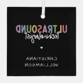 Eigen naam Ultrasound Technologist Giften Glas Ornament (Achterkant)