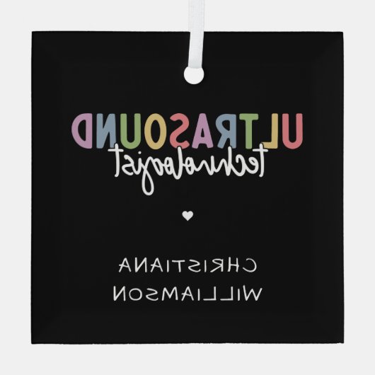 Eigen naam Ultrasound Technologist Giften Glas Ornament (Achterkant)