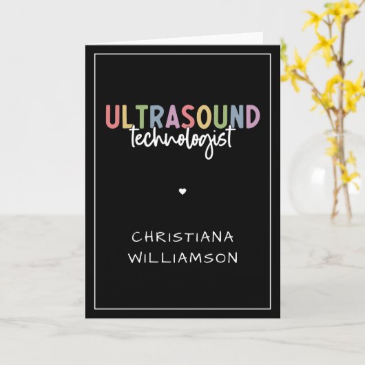 Eigen naam Ultrasound Technologist Giften Kaart (Gele Bloem)